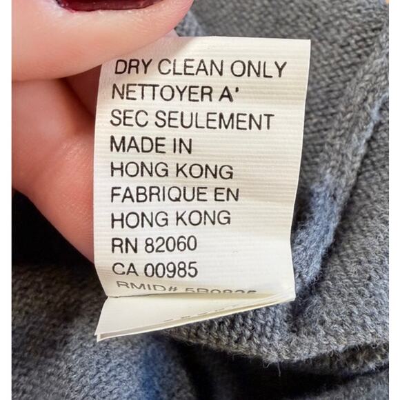 VTG A Line Anne Klein 100% Cotton Sweater Dress Sz S Gray Minimalist Preppy Twee - Picture 6 of 10